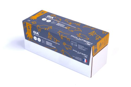 Polysem kesztyű - narancssárga, 25 mikron, L, 100 db/cs