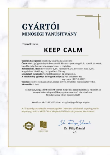 Quebeck KEEP CALM – gyógynövény alapú stresszoldó, szorongásgátló, 1000 ml