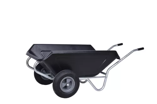 MPK-250L Dönthető, horganyzott talicska, fekete, 250 l, 1770x870x740 mm