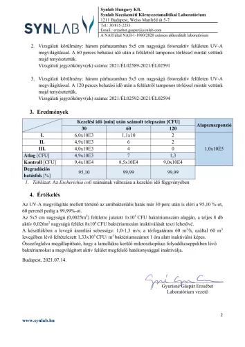 SolveAir UNI fotokatalitikus levegő fertőtlenítő