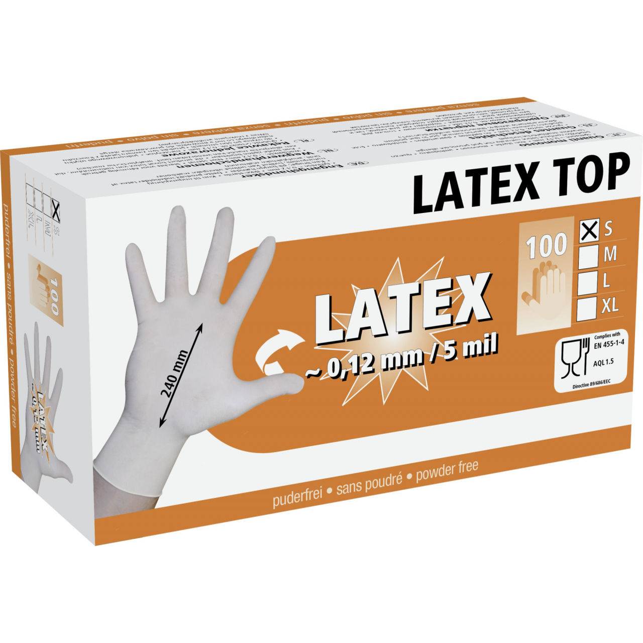 Latex Top egyszer használatos kesztyű