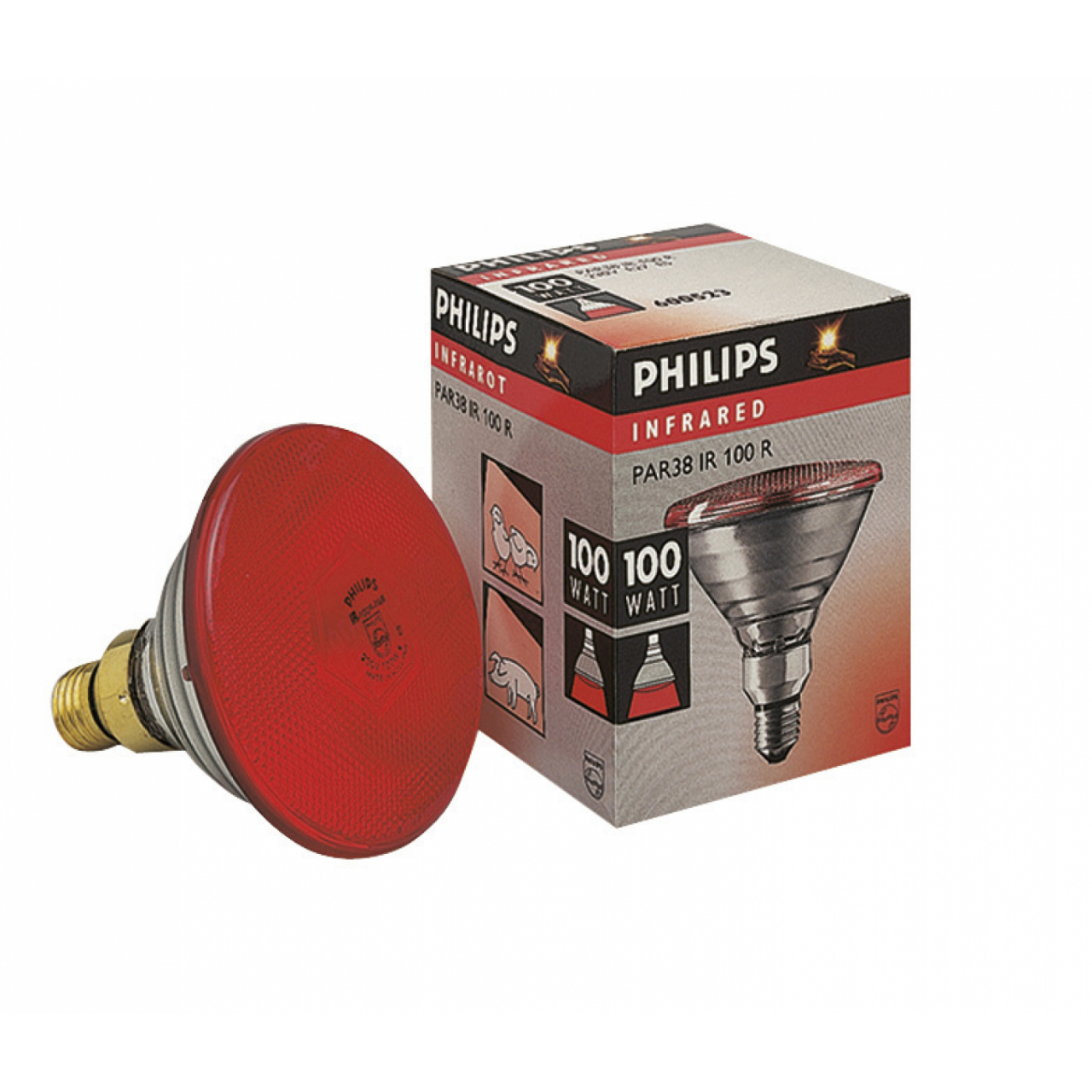 Philips ECO infraizzó - 100 Watt, piros