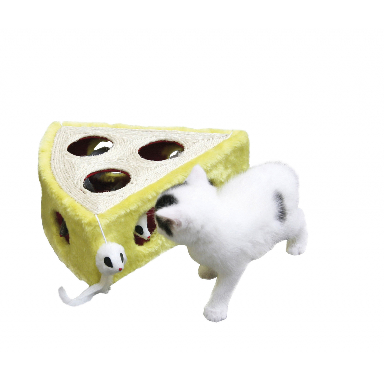 Cheesy sajt formájú sisal macskajáték - 28 x 28 x 10 cm