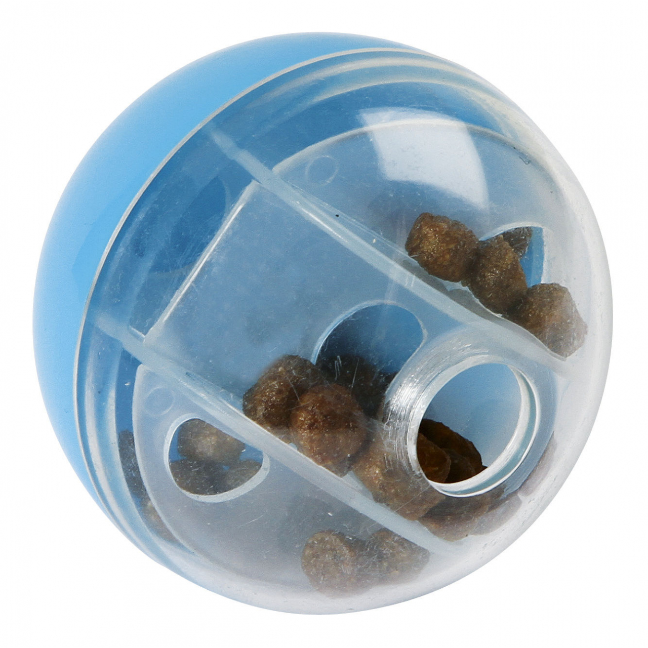 Jutalomfalat adagoló labda macskáknak - kék, 5 cm