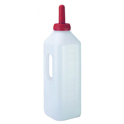 Borjúitató palack - műanyag, fogantyúval, szögletes, 3 literes