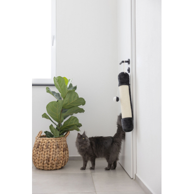 Sizál játszó- és kaparóoszlop macskáknak - fekete / fehér, 10 cm x 54 cm