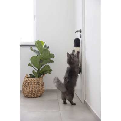 Sizál játszó- és kaparóoszlop macskáknak - fekete / fehér, 10 cm x 54 cm