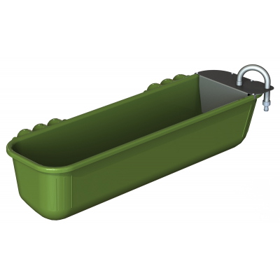 Hosszú itatóvályú úszószeleppel - zöld, műanyag, 1/2", 42 l, 100 cm