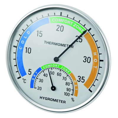 Hőmérő és páratartalom mérő - átmérő: 127 mm