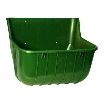 Etető tartós műanyagból - zöld, 15 literes, perem nélkül, falra szerelhető