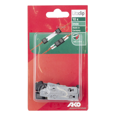 AKO Litzclip® villanypásztor vezetéktoldó - max 3 mm átmérőig, 10 db/cs