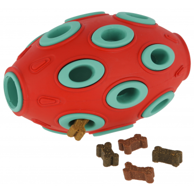 ToyFastic tölthető rugby játék kutyáknak - piros/kék, 15 x 6,5 cm