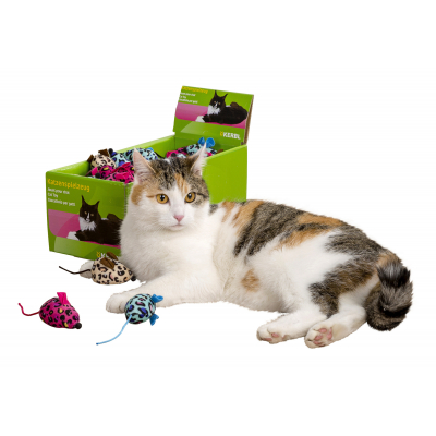 Játékegér macskáknak - vegyes színekben, 6,5 cm