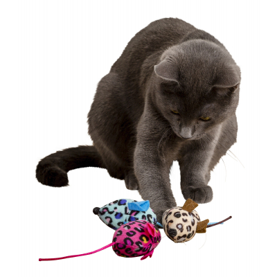 Játékegér macskáknak - vegyes színekben, 6,5 cm
