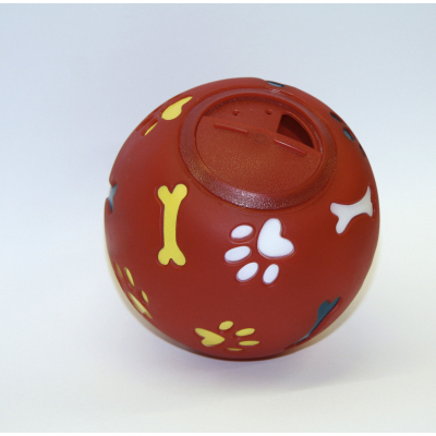 Jutalomfalat adagoló labda kutyáknak - piros, 11 cm